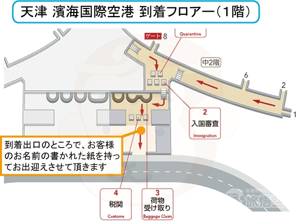 天津 空港 送迎 見取り図